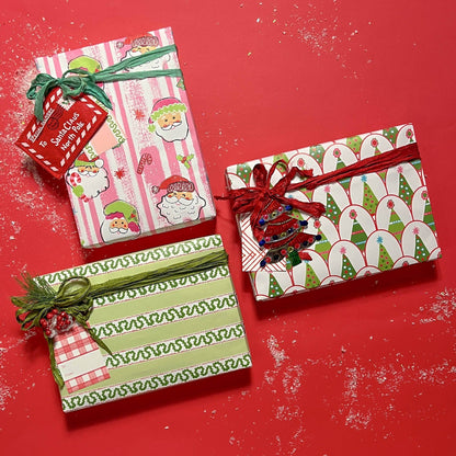 Green Stripe Gift Wrapping Paper | Holiday Gift Wrap