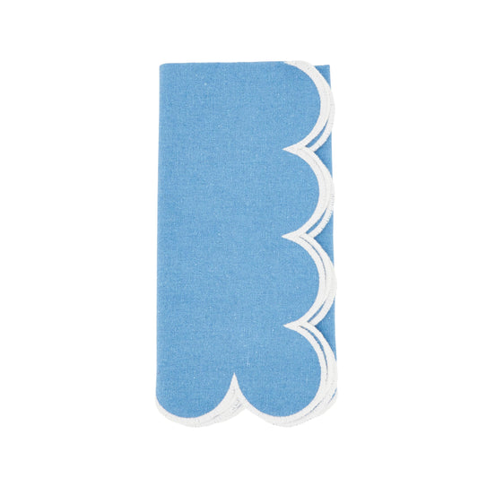 Scalloped Hem Napkin: Periwinkle Blue Set of 4
