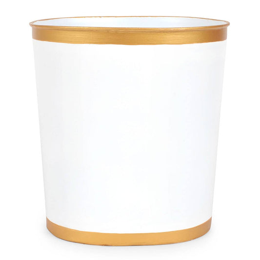Mattie Oval Wastebasket: White