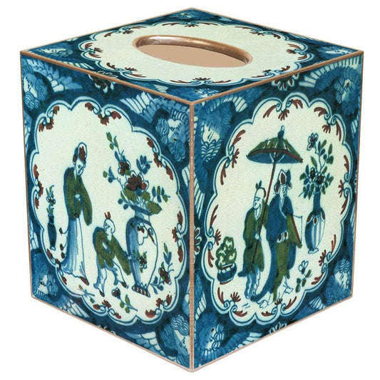 Chinese Porcelain Tissue Box Cover: Paper Mache