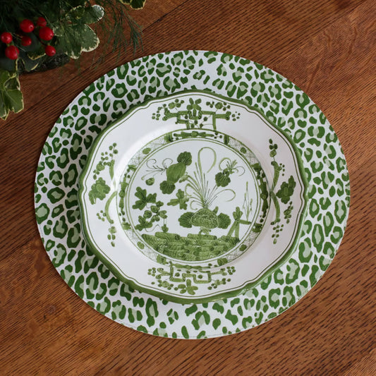 VIDA Faenza Green & White Dinner Plate Set of 4