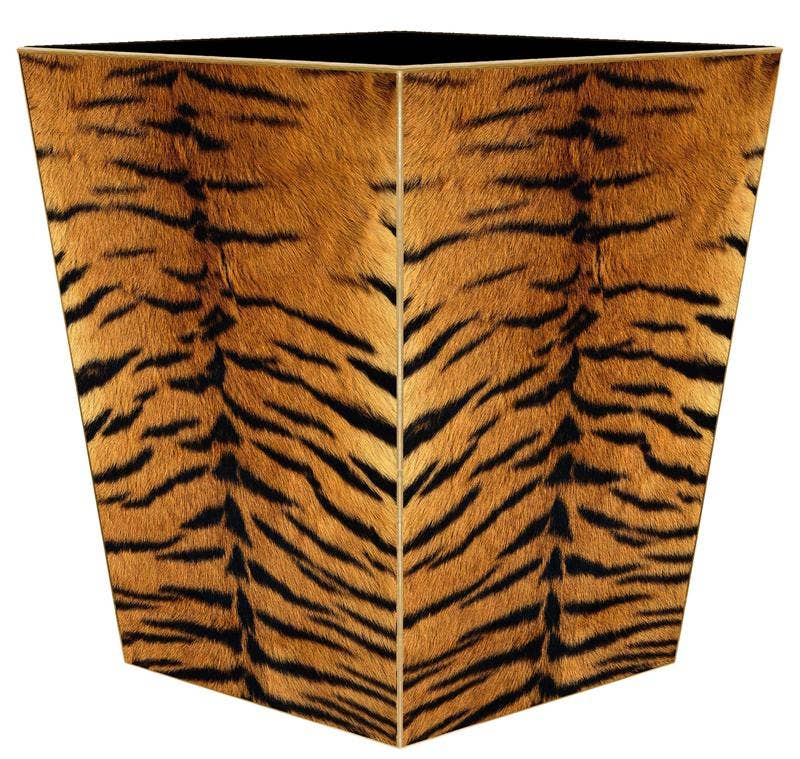 Tiger Stripe Wastepaper basket: Scalloped Top
