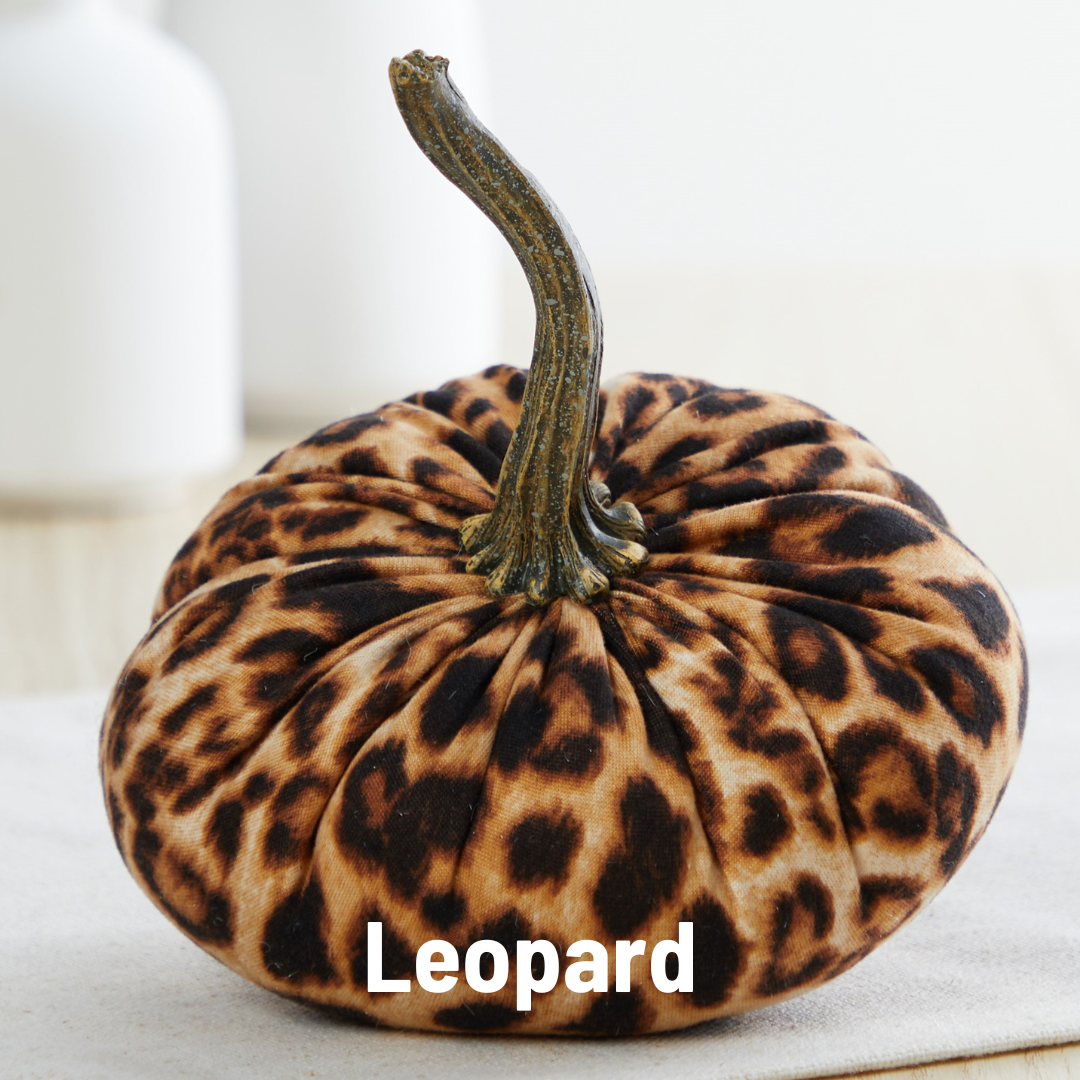 Pumpkin Small Velvet, Valentine's mantel, Autumn table, Gift: Leopard