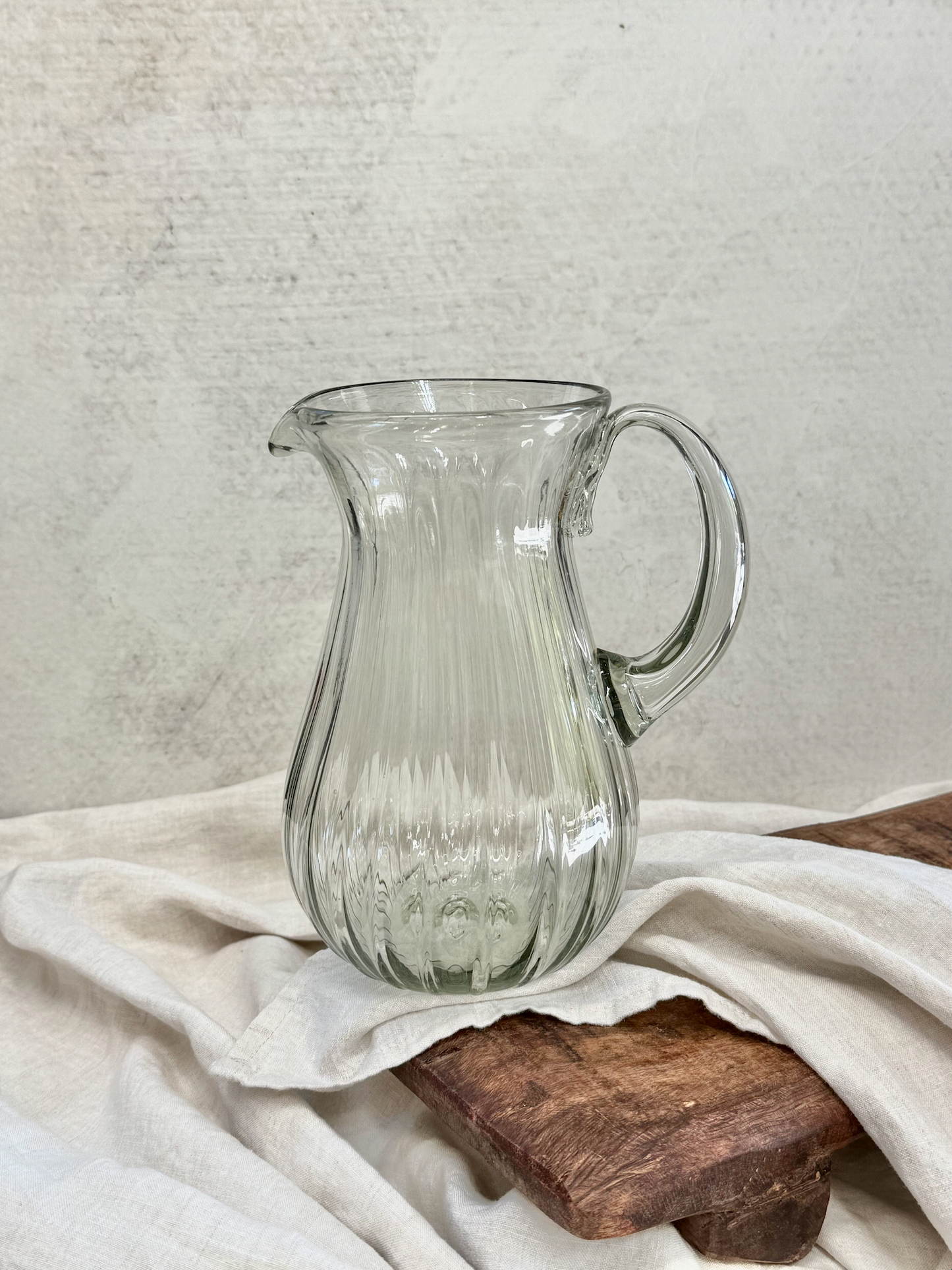 Handblown Fluted Pitcher: Large