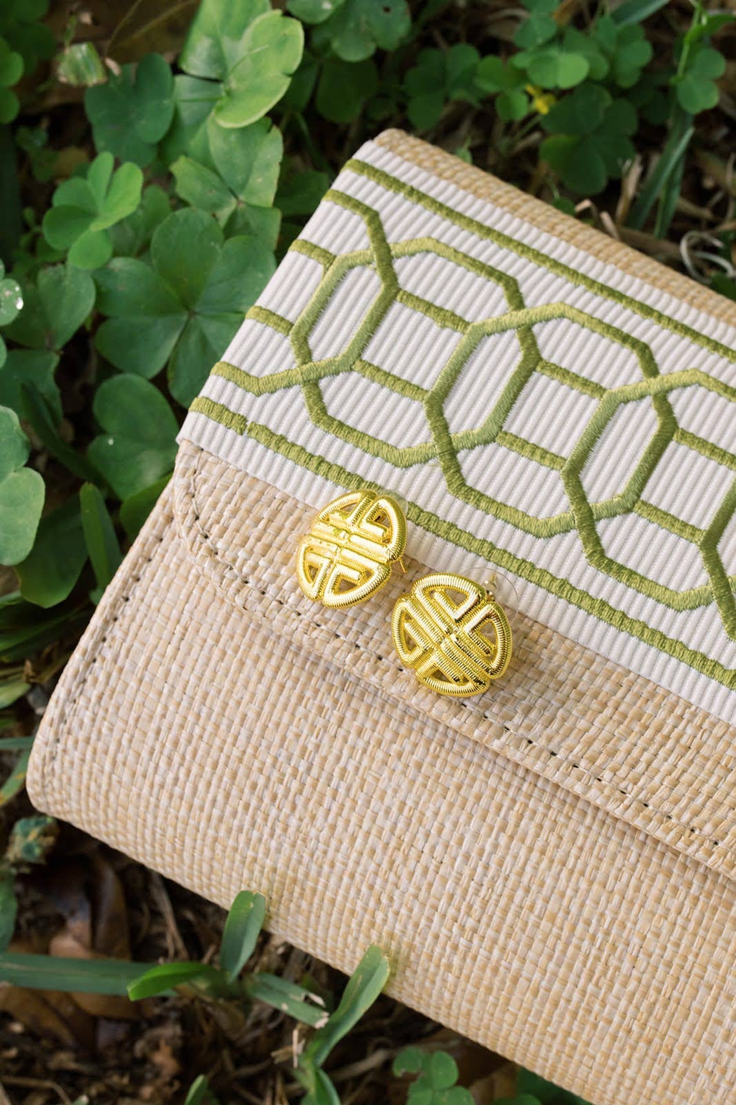 Greek Gold Key Earrings