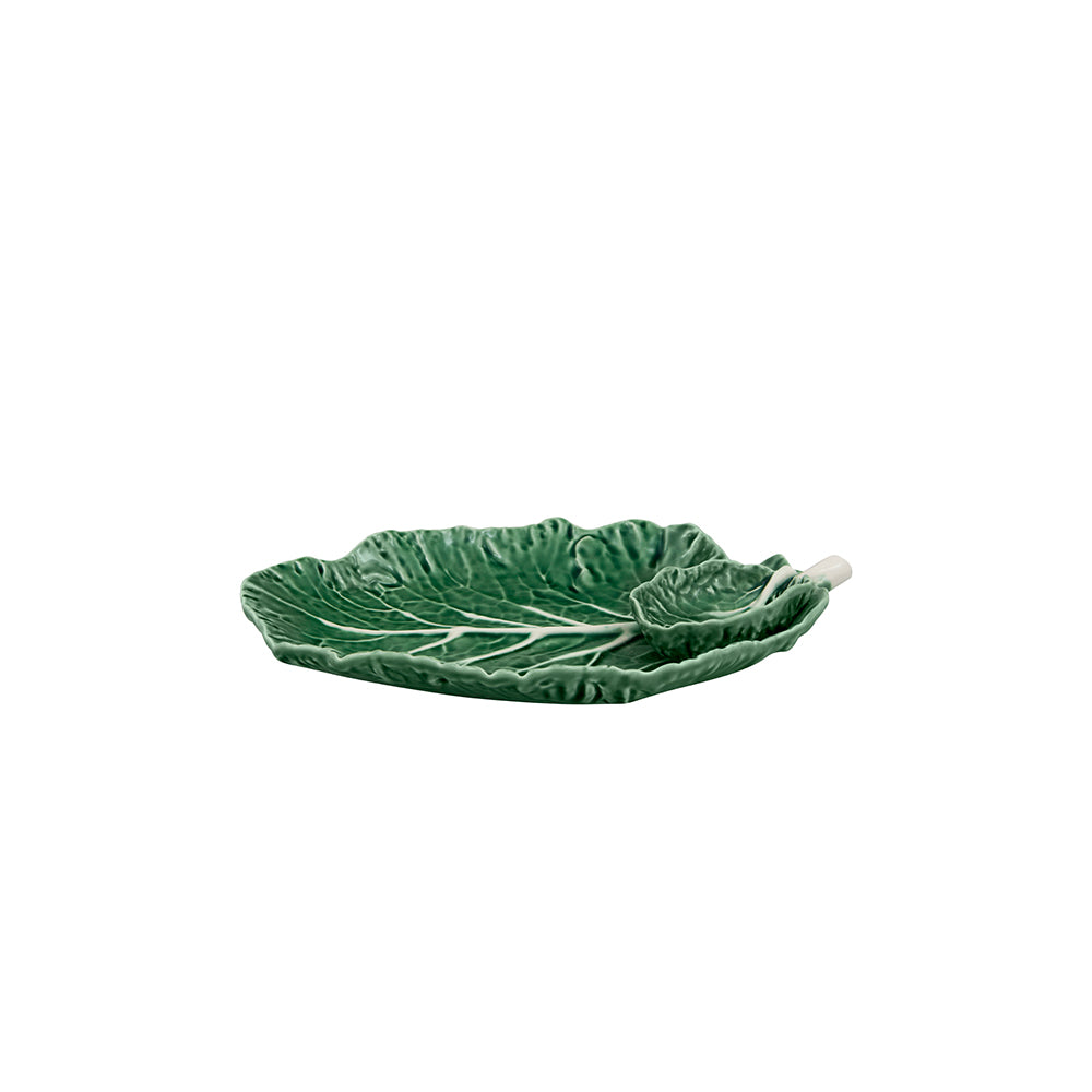 Green Cabbage Leaf with Small Bowl