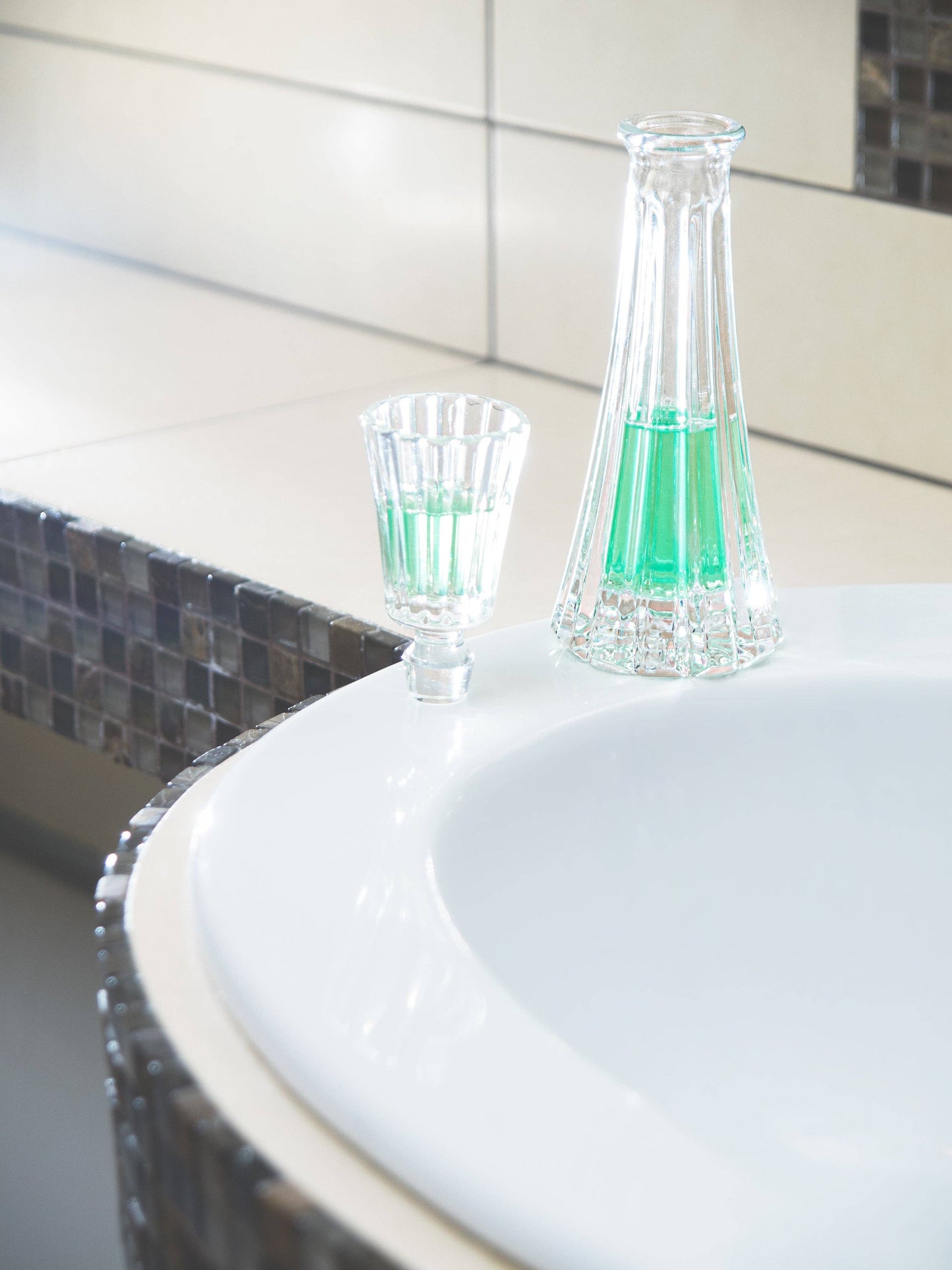 Mouthwash Decanter with Cup Stopper, 3 oz.