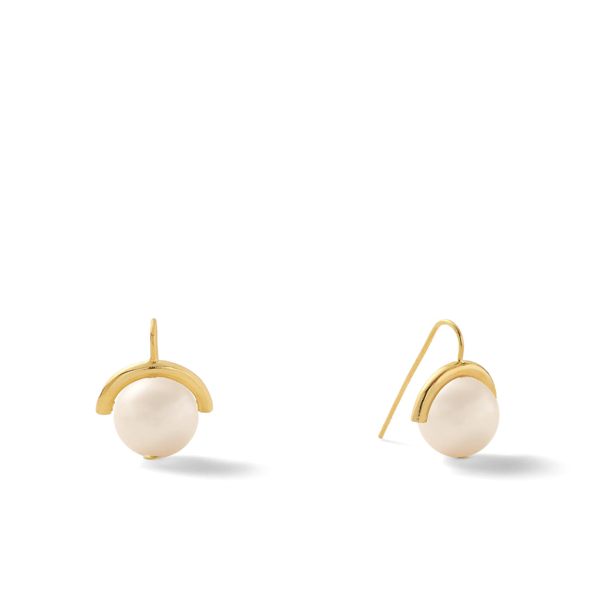 Classic Medium Pearl Sphere Earring: White