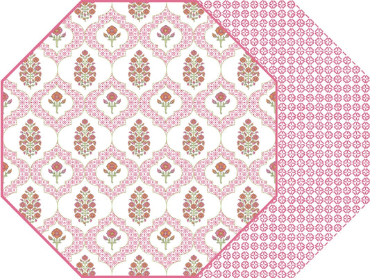 Holly Stuart Home Two Sided Placemats Raspberry