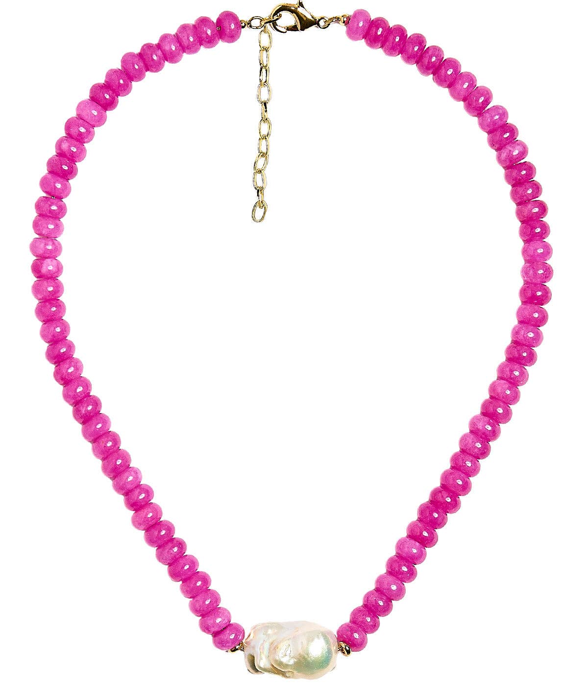 Susie- Quartz Beaded Necklace with freshwater Pearl - WS: Light Blue