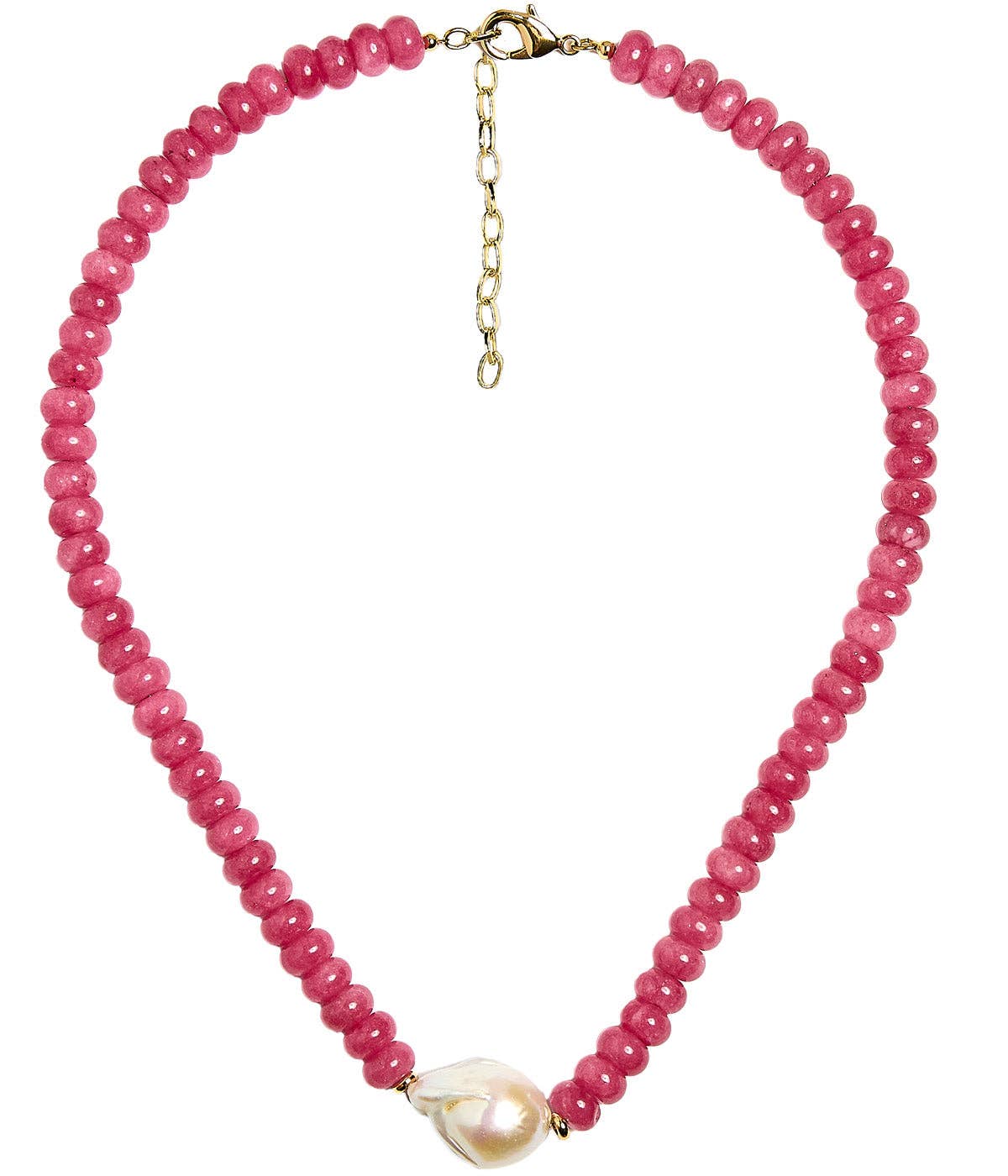 Susie- Quartz Beaded Necklace with freshwater Pearl - WS: Light Blue