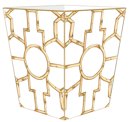 WB8627-Bamboo on White: Wood Scalloped Top