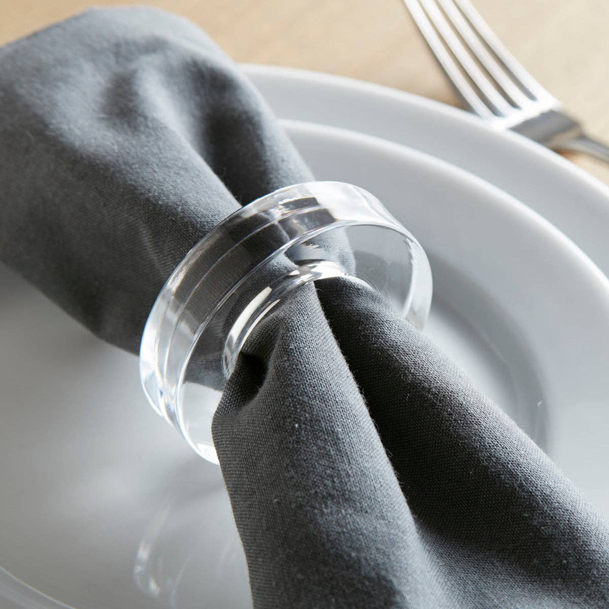 Arylic Circle Napkin Ring Set of 4