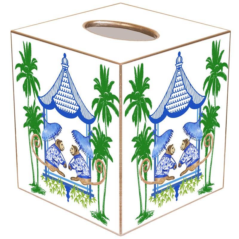 Chic Monkey with Palms Tissue Box Cover
