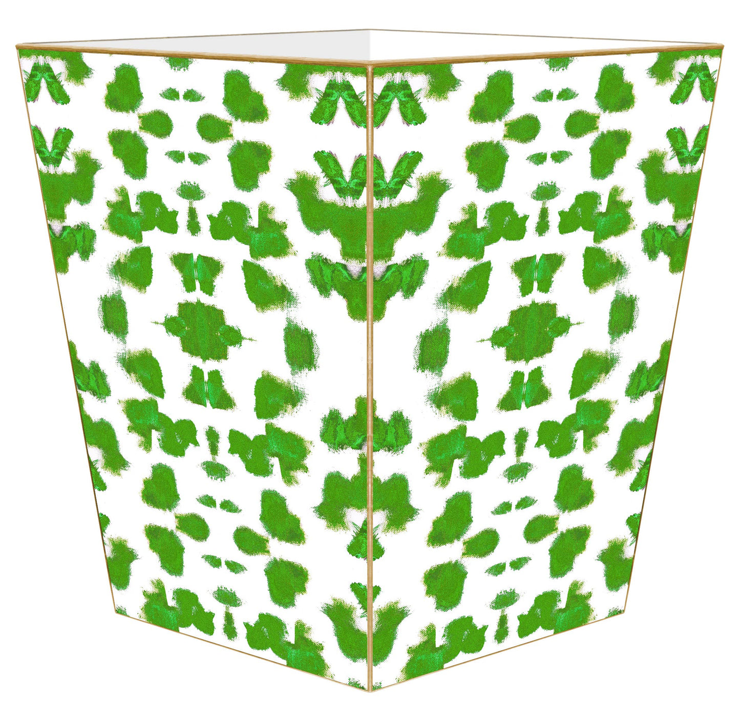Chintz Green Laura Park Handmade Wastepaper Basket: Scalloped Top