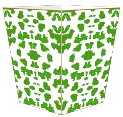 Chintz Green Laura Park Handmade Wastepaper Basket: Scalloped Top