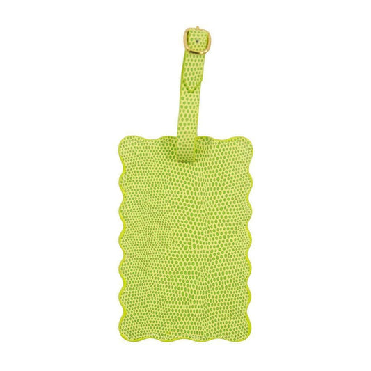 Lizard Scallop Luggage Tag: Green
