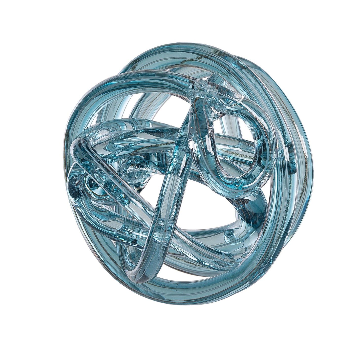 Aqua Glass Knot With Glitter Large
