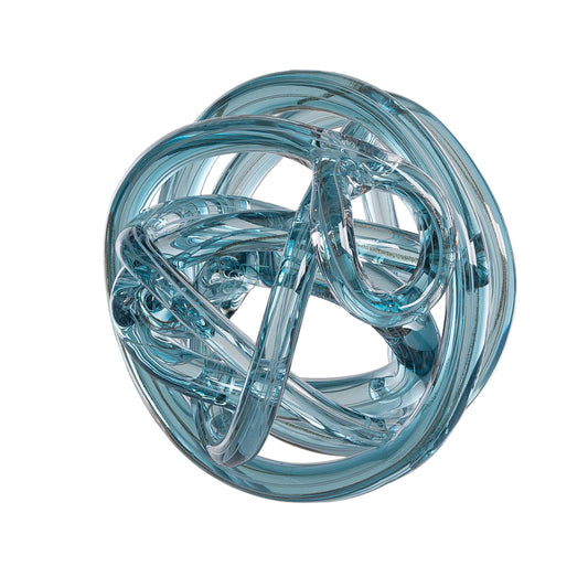 Aqua Glass Knot With Glitter Large
