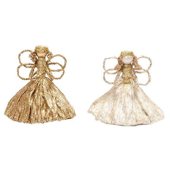 Angel Lotus Pod Ornament: White