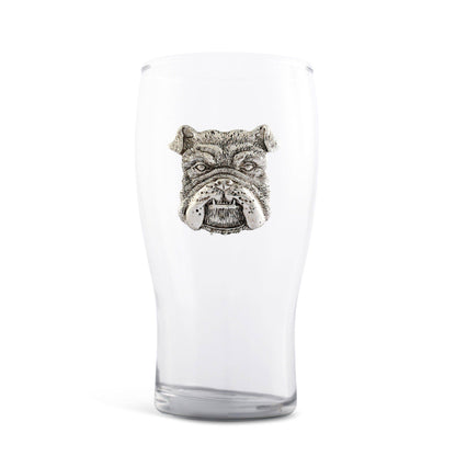 Bulldog Beer Pint Glasses - Set of 4