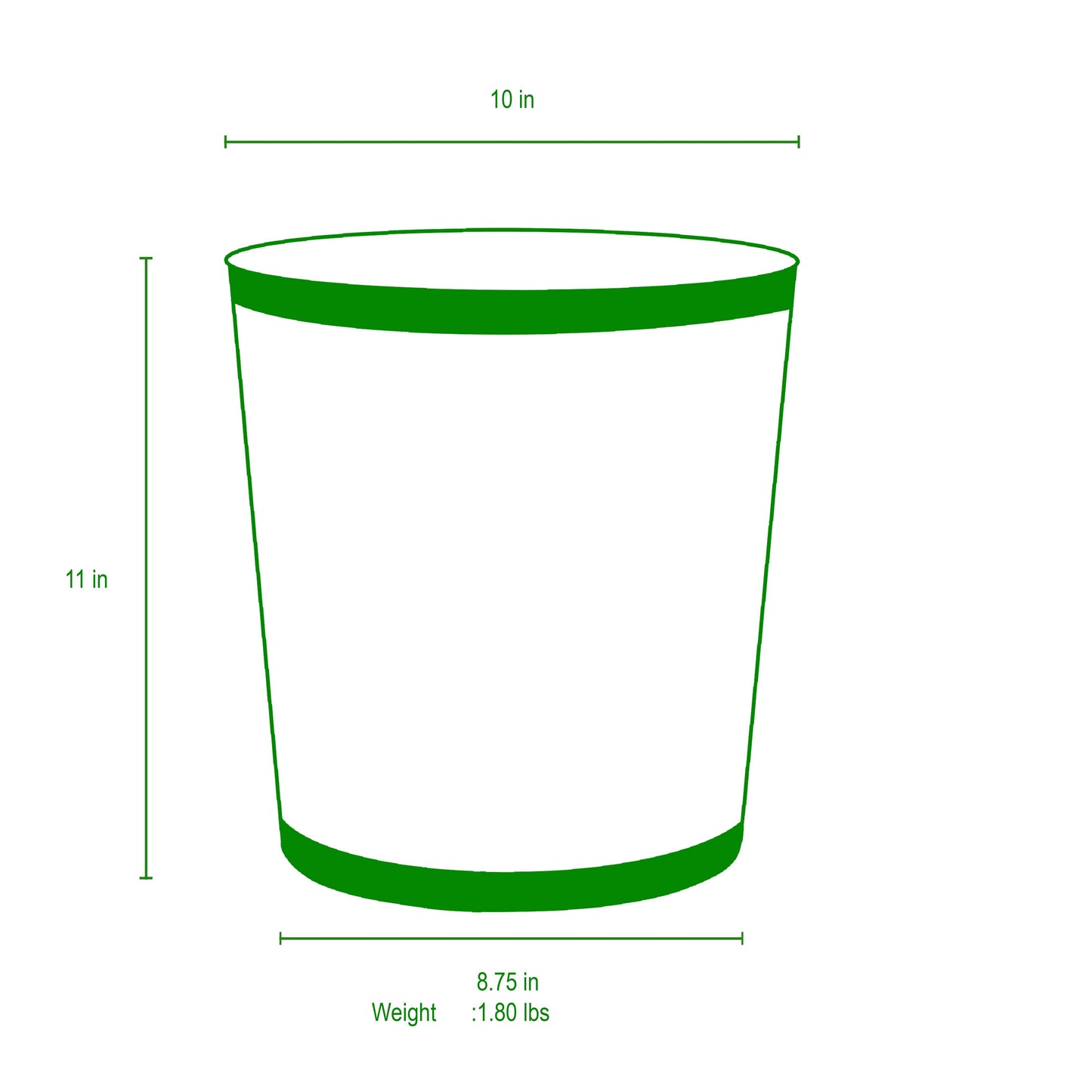 Mattie Oval Wastebasket: White