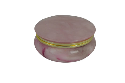 4" PINK ALABASTER TRINKET BOX