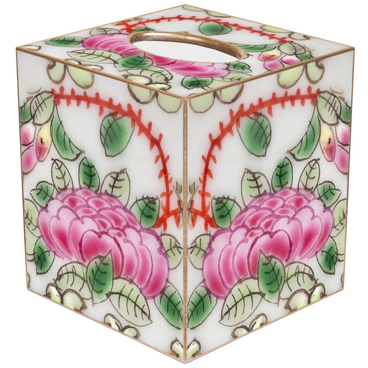 Rose Medallion Tissue Box Cover: Paper Mache