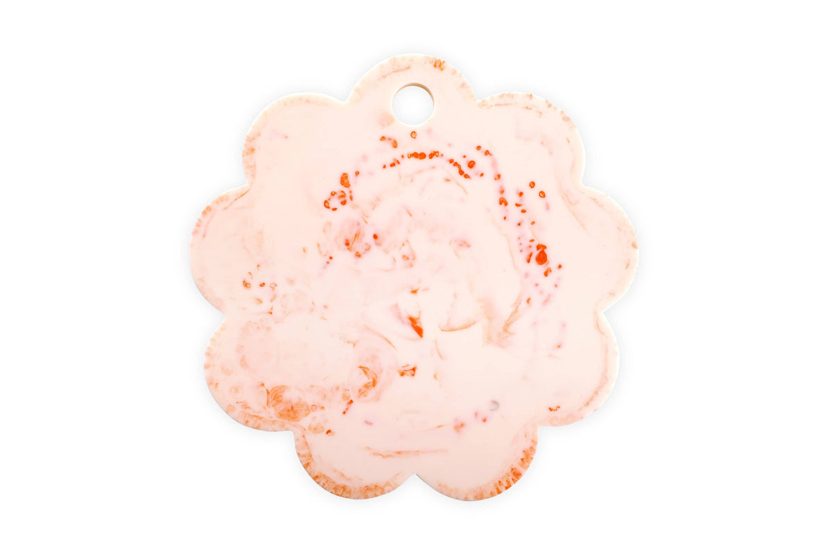 Pink Scallop Resin Charcuterie Board | Hand-Poured Resin