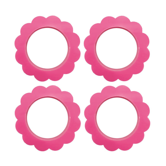 Acrylic Scallop Napkin Rings Set of 4 Pink