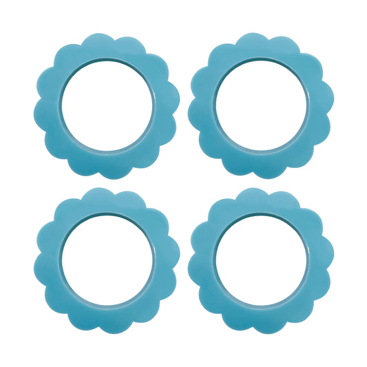 Acrylic Scallop Napkin Rings Set of 4 Teal