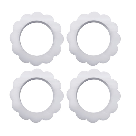 Acrylic Scallop Napkin Rings Set of 4 White