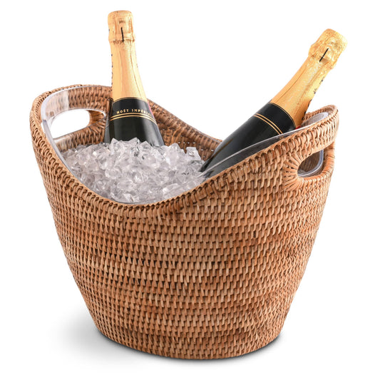 Beverage Bucket Rattan Champagne / Ice Tub