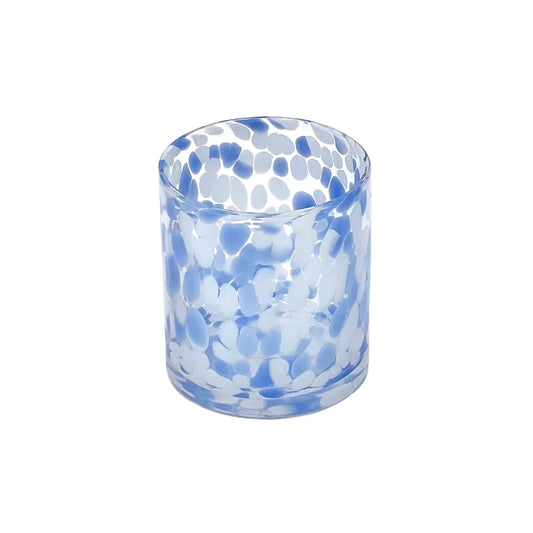 Blue and White Spotted Tumbler Glass