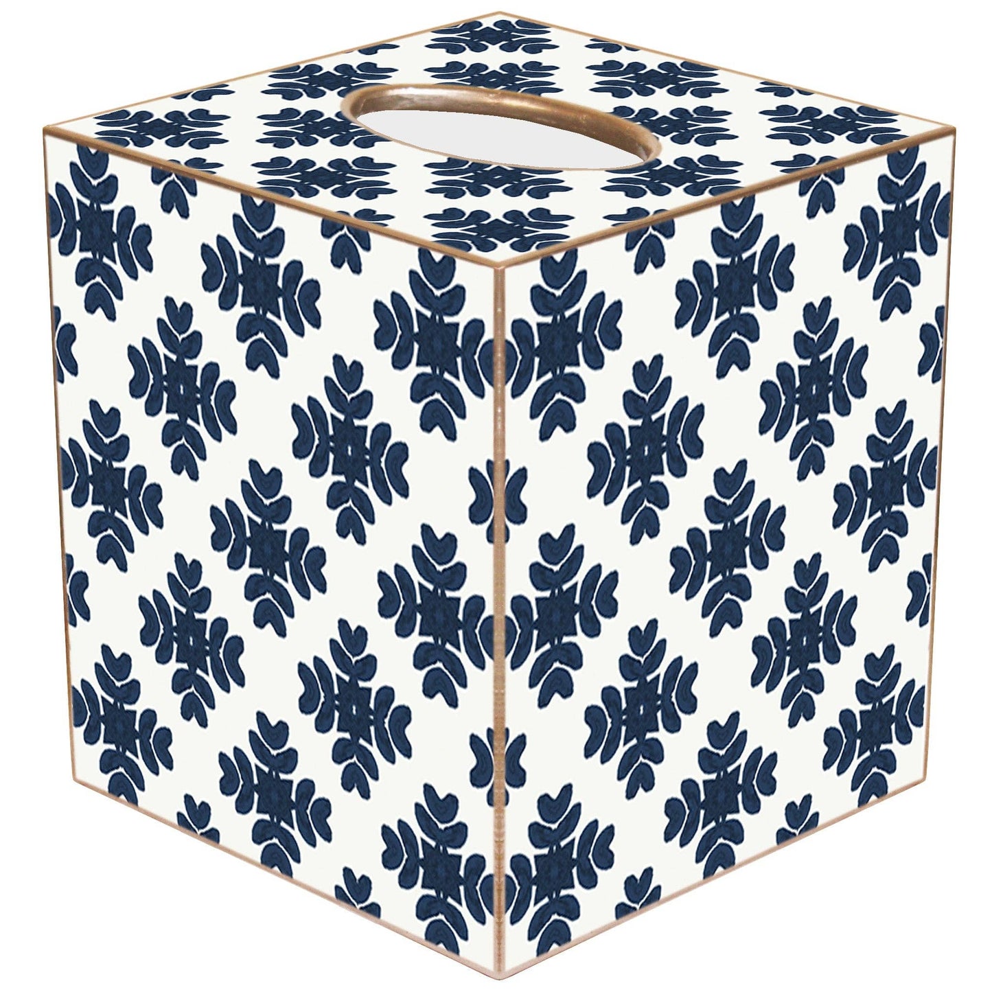Brushstrokes Navy by Laura Park Tissue Box Cover: Paper Mache