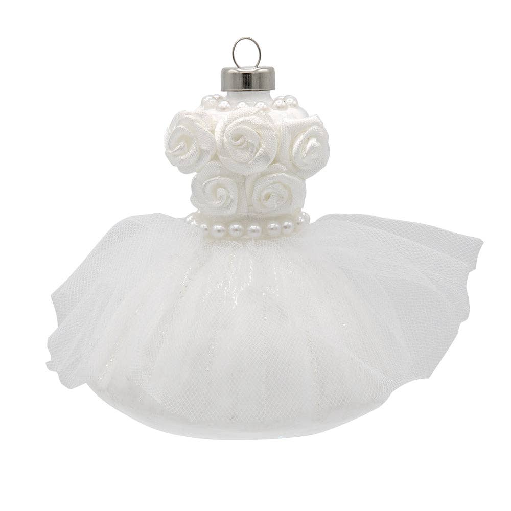 Holiday Glass Ornament – White Wedding Gown