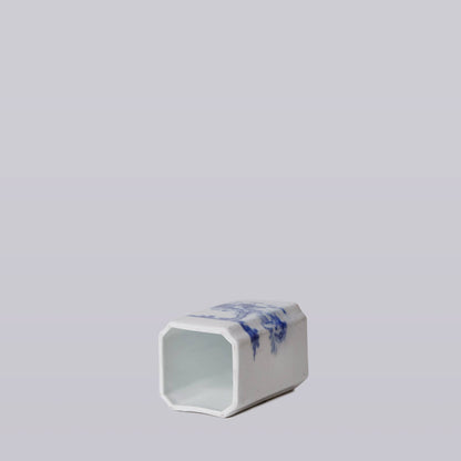 1920s Blue and White Porcelain Tiger Square Vase