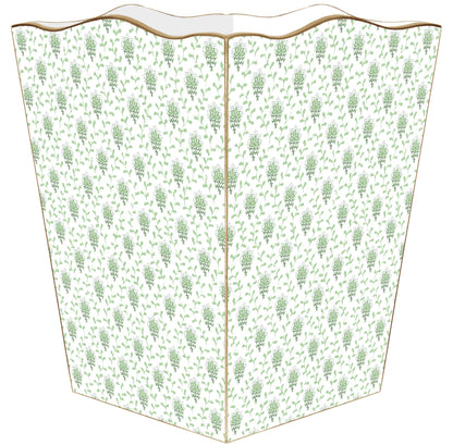 Sage Provincial Wastepaper Basket: Scalloped Top
