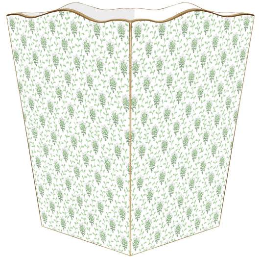 Sage Provincial Wastepaper Basket: Scalloped Top