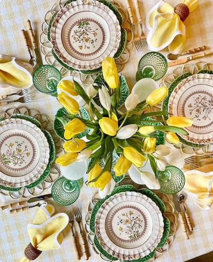 Linen Scalloped Square Lemon