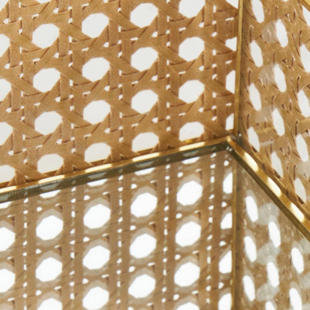 Traditional Brown Rattan Tray Set