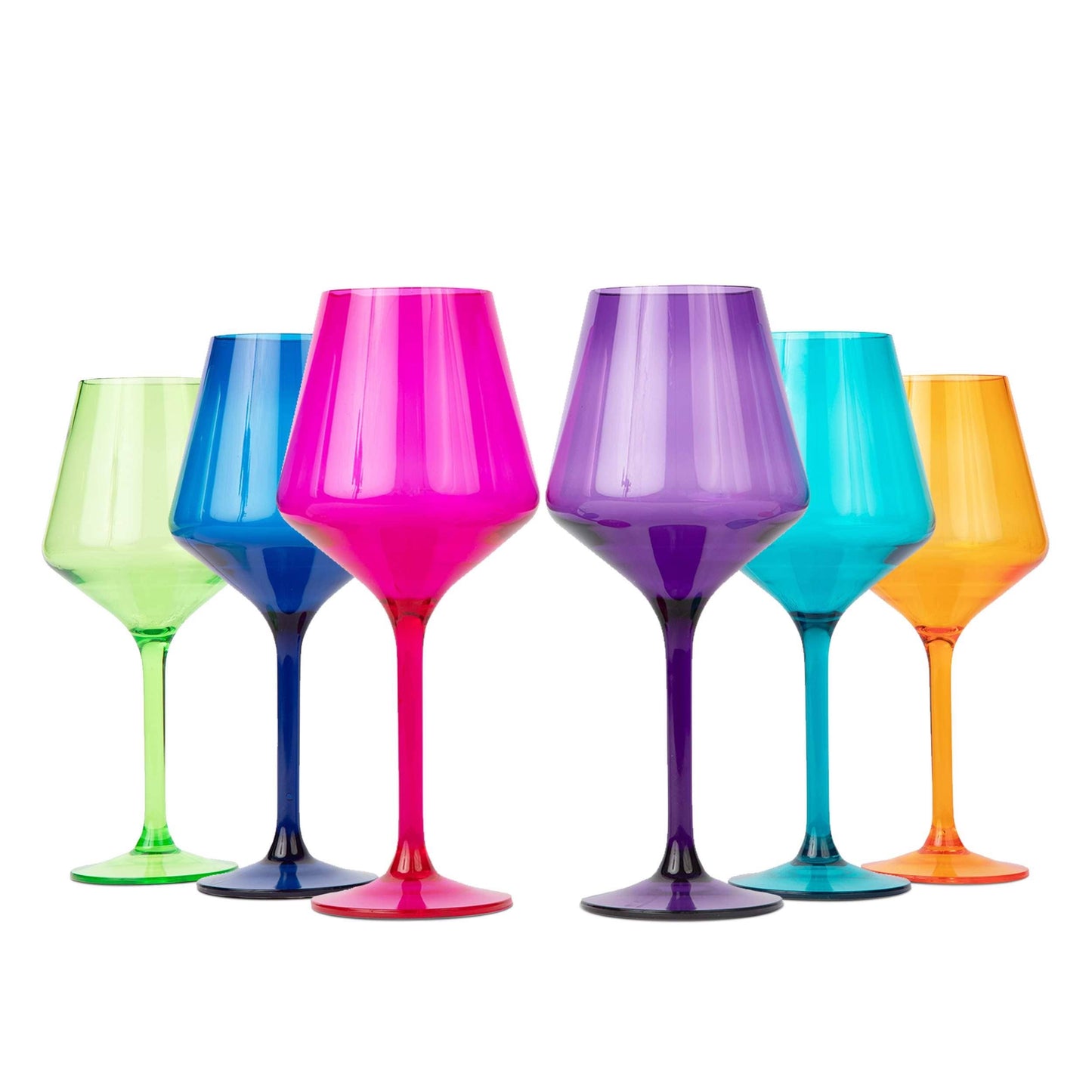 Acrylic Stemmed Wine Glasses-Jewel