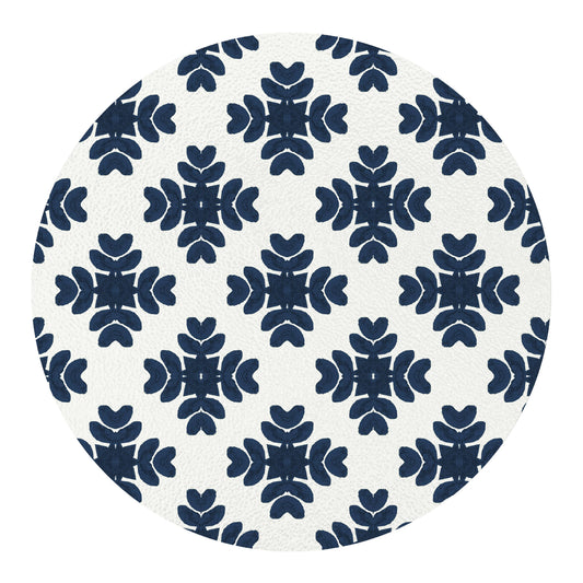 GB7844- Brushstrokes Navy by Laura Park Glass Cutting Board: Small Rectangle(8" x 11")