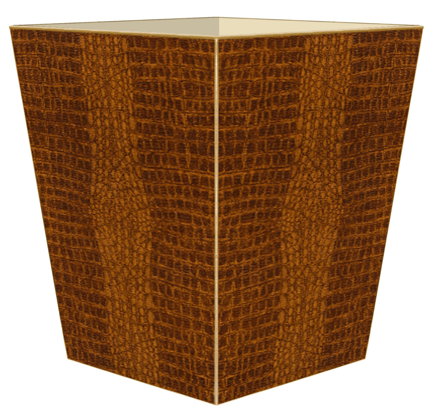 Handmade Mock Crock Wastepaper Trashcan: Scalloped Top