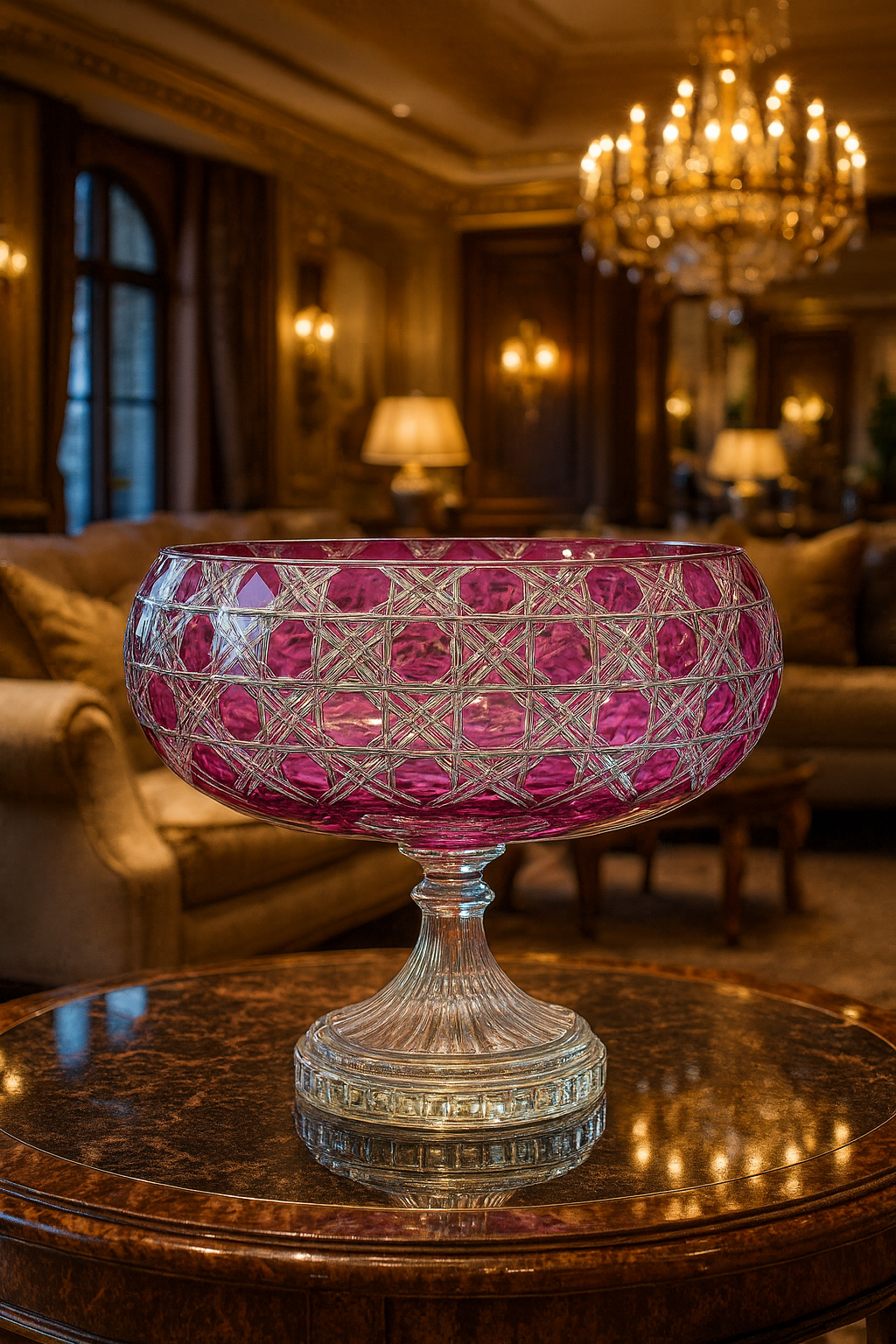 Verdura Pedestal Bowl Orchid Rosé