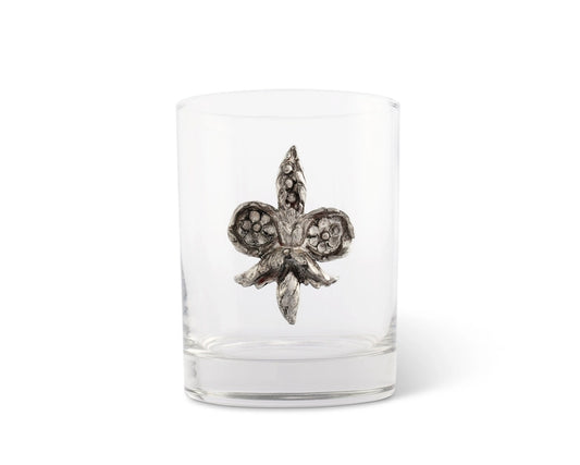 Fleur De Lys Double Old Fashion Glass