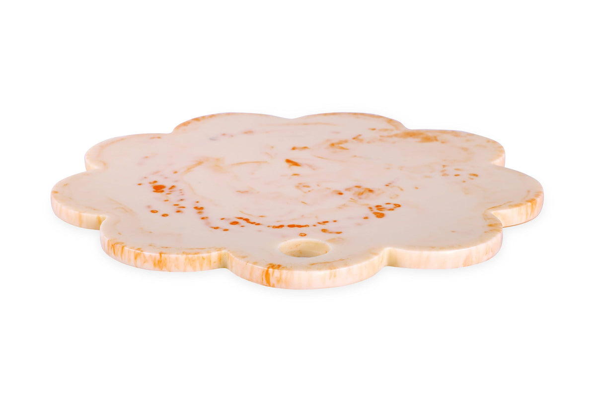 Pink Scallop Resin Charcuterie Board | Hand-Poured Resin