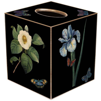 Black Floral Tissue Box