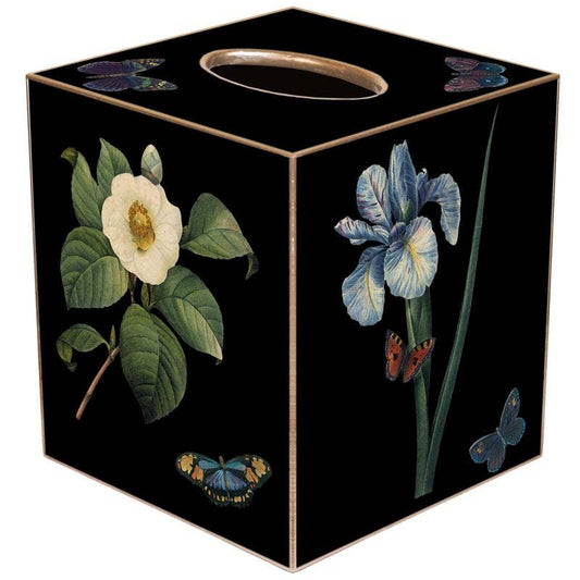 Black Floral Tissue Box