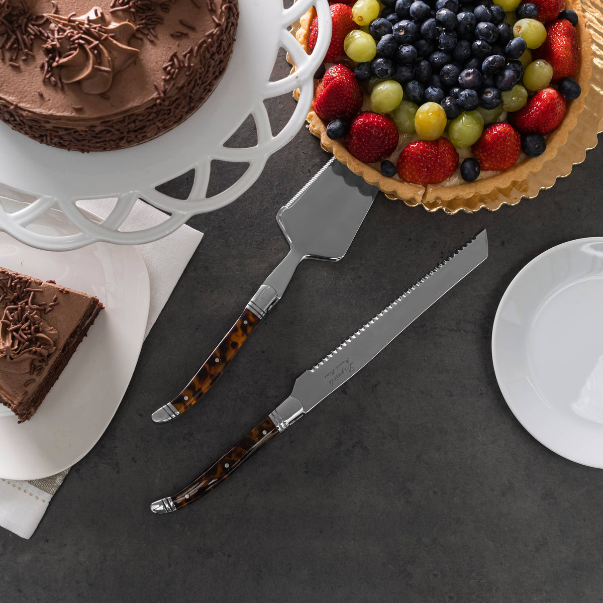 Tortoise Cake Knife & Pie Server Set